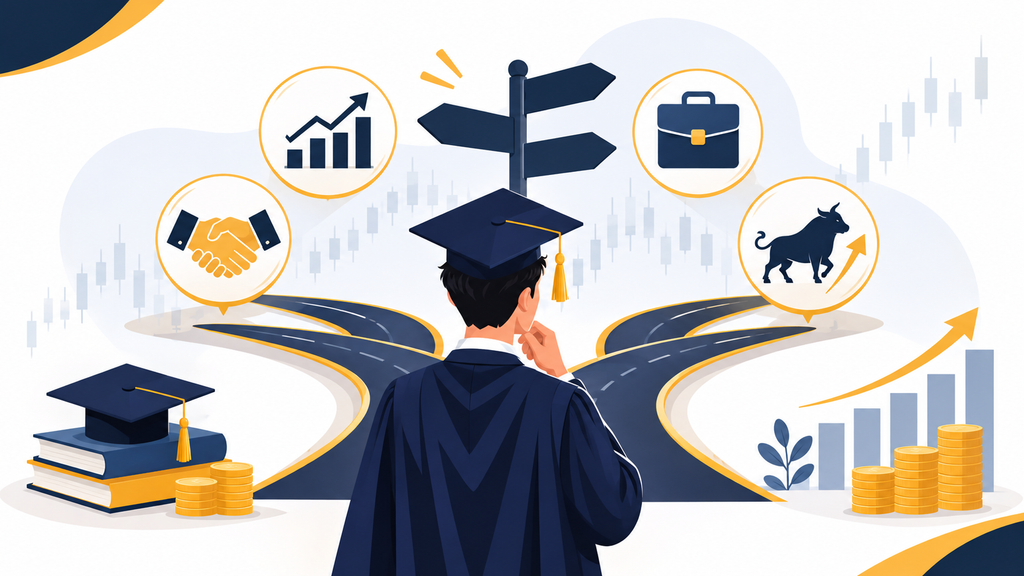Graduate choosing a career in finance after graduation: four role options
